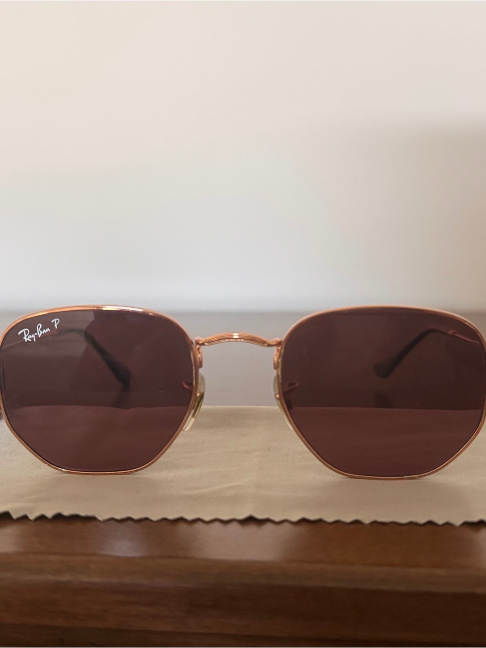 Ray-Ban Women's Polished Rose Gold Frame Violet Polarized Sunglasses